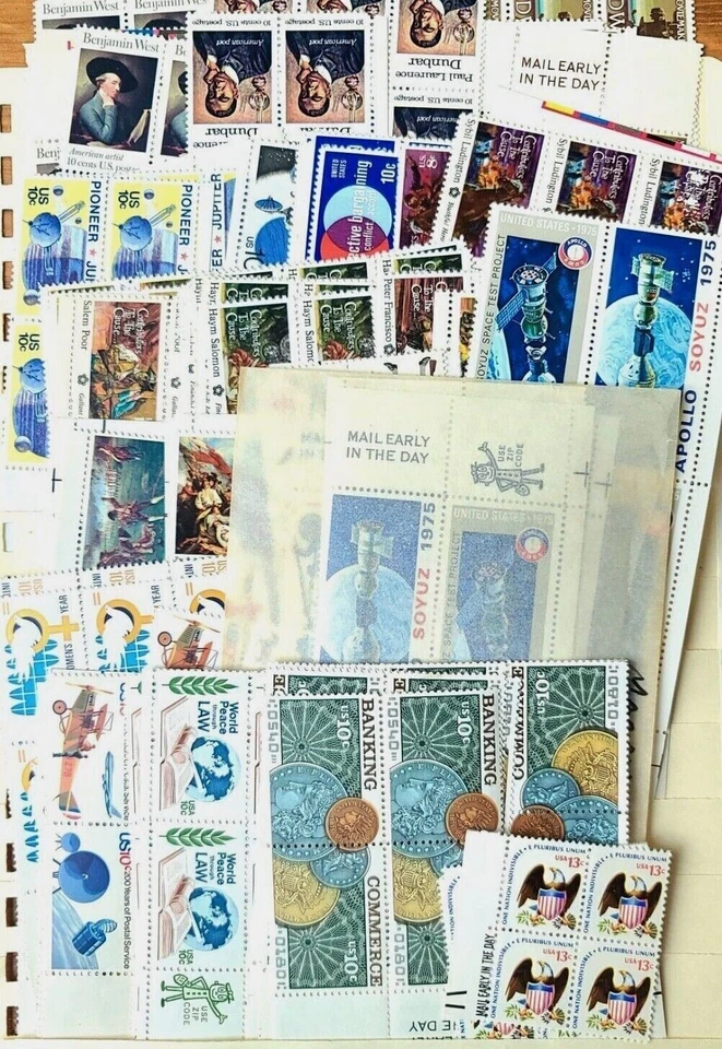 1975 - ¡Elige entre TODOS los primeros bloques de cremallera y correo! ¡Sellos conmemorativos de Estados Unidos MNH! Foto 1 de 1