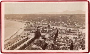 Cdv Nice.Côte d'Azur.Les terrasses vue du Château.Photo Albuminée.Albumen view. - Picture 1 of 2