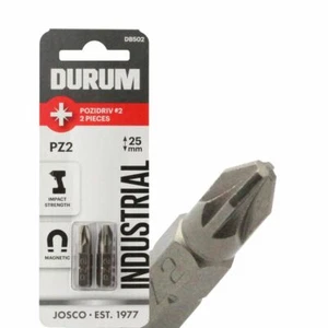 4x Durum POZIDRIVE INSERT SCREWDRIVER BITS PZ2x25mm 2Pcs Magnetic - Picture 1 of 3