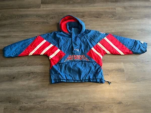STARTER VINTAGE 90s NEW ENGLAND PATRIOTS PULLOVER JACKET 1/2 ZIP PULLOVER- XL - Picture 1 of 6