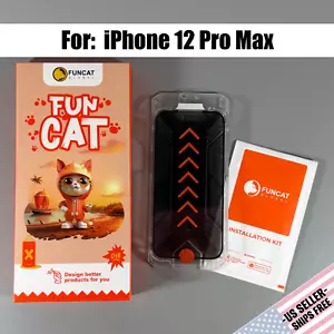 Screen Protectors for iPhone 12 Pro Max - 3 Pack Privacy | Easy Install | FUNCAT - Picture 1 of 10