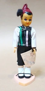 VINTAGE CARLSON DOLL WITH STAND DANISH BOY 8-49 SLEEPY EYES 21cm TALL - Bild 1 von 5