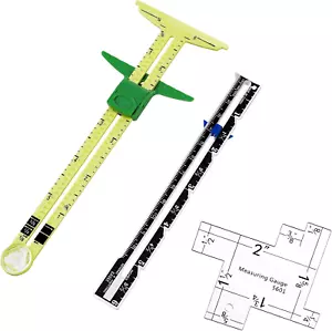 Sewing Gauge 3 Piece Seam Gauges for Sewing Fabric Hem Ruler T Shape Sewing Rule - Picture 1 of 7