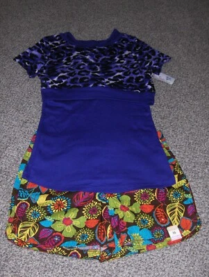 Nuevo con etiquetas Top Total Girl púrpura algodón animal print (14-16), pantalones cortos florales Arizona 14 Foto 1 de 4