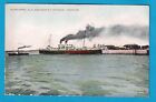 Original Postkarte Isle of Man Dampfpaket S.S. MANXMAN im Hafen von Heysham