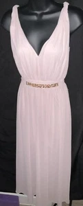 Ladies Soft Pink New w/Tags Grecian Style Draped Chiffon Georgette Dress Size 0 - Bild 1 von 11