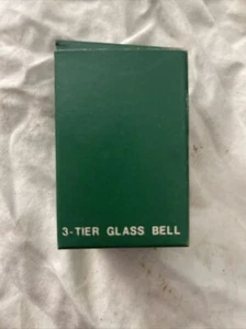 Vintage 3 Tier Bell Christmas Ornament  Clear Glass Nesting Bell - Picture 1 of 3
