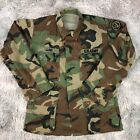 Vintage 90er Jahre Winfield MFG US ARMY Pershing Woodland Camouflage Mantel Jacke klein kurz