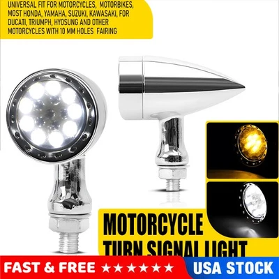 For Suzuki Boulevard S40 C50 M50 M90 LED Blinker Turn Signal Tail Light Chrome - Image 1 of 4