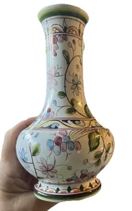 Vintage Berardos Portugal handbemalte Vögel Vase Floral SEK XXII signiert #1-413 - Bild 1 von 7