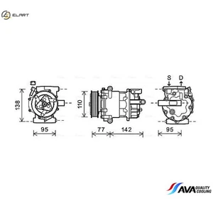 COMPRESSOR AIR CONDITIONING FDAK470 FOR PEUGEOT BOXER/Bus/Van/Platform/Chassis - Picture 1 of 9