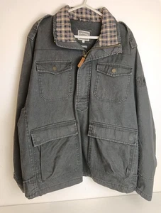 Herren Fat Face Utility Chore Jacke halber Reißverschluss Mantel marineblau Größe Medium 100 % Baumwolle - Bild 1 von 8
