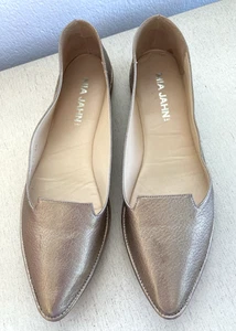Mia Jahn Damenschuhe Slipper Ballerina Gr. 40 Nappa Laminato Champagne neuwertig - Bild 1 von 11