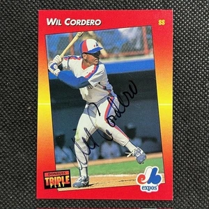 1992 Triple Play Wil Cordero Montreal Expos #179 SU CARD AUTO - Foto 1 di 2