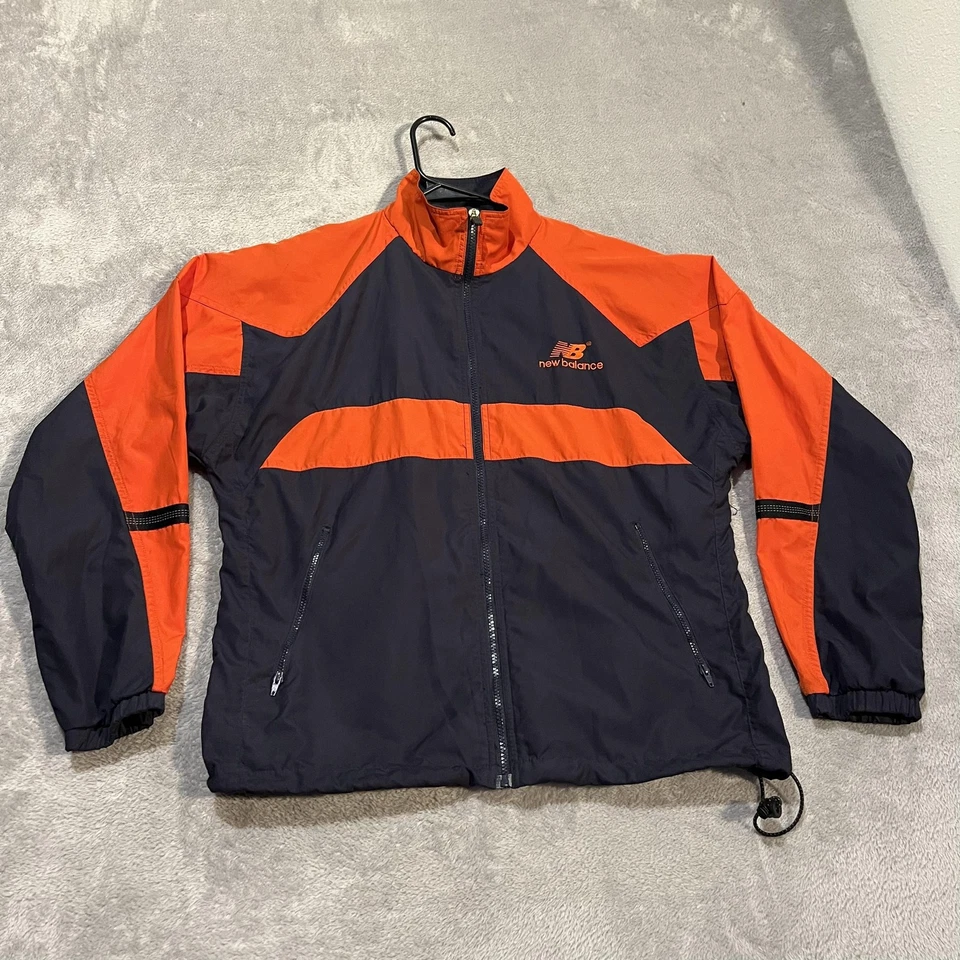 Chaqueta cortavientos New Balance vintage para hombre mediana naranja azul marino años 90 Foto 1 de 4