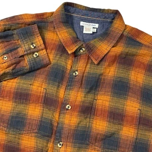 Carbon 2 Cobalt Double Cotton Gauze Shirt Mens XL Orange Plaid Check Outdoor - Picture 1 of 7