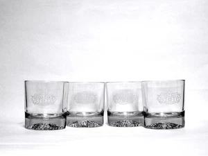 4 MONOGRAM CHIVAS REGAL SCOTCH WHISKY OLD FASHIONED ROCKS GLASSES WEIGHTED EUC - Picture 1 of 5