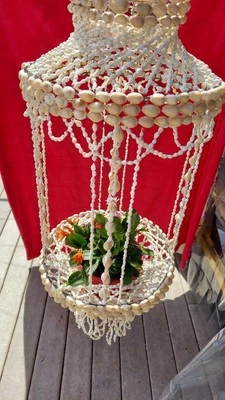 海贝壳悬挂分层植物支架家居装饰波西米亚 ☆ 不包括植物 (U27) — 第 1/4 张图片