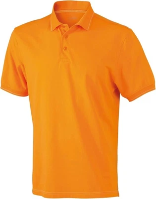 Camisa Polo James & Nicholson Para Hombre, Ocio, Naranja/Blanco M Foto 1 de 2