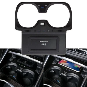 ABS schwarz kabelloses Autotelefon Ladepad für BMW 3er G20 2019-2020 Linkslenker - Picture 1 of 8