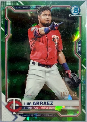2021 Bowman Chrome Sapphire Aqua Luis Arraez /125 #39 Twins Padres Marlins - Image 1 of 2