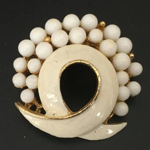 Vintage Brosche Anstecknadel SIGNIERT BSK Kunstperle goldfarben Schmuck Konvolut y - Bild 1 von 2