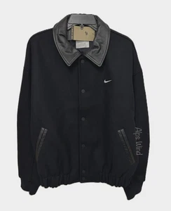 Nike Men's Solo Swoosh Wool Varsity Jacket Coat Black FZ1168-010 SZ. S NWT$250 - Picture 1 of 9