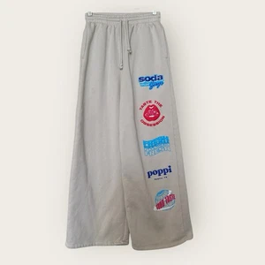 Poppi Soda Adulto Talla Extra Pequeño Tostado Pantalones de Sudadera Logotipos Pierna Ancha Cordón Cintura - Imagen 1 de 5