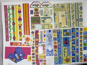 Pebbles Lot 15 Sticker Sheets 12" Border Tags Samplers Baby Boy Girl Bees Snow - Picture 1 of 4