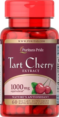 Puritan's Pride Tart Cherry Extract 1000 mg - 60 Capsules - Image 1 of 4