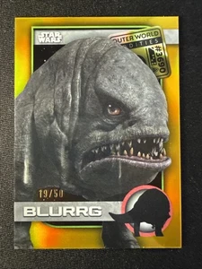 Blurrg 2025 Topps Chrome Star Wars Outer World Oddities Gold Refractor/50 - Imagen 1 de 3