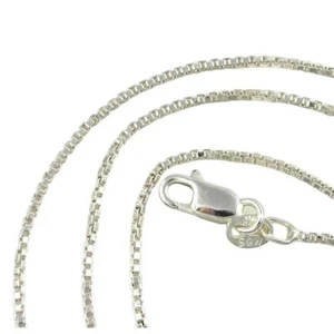 New Without Tags Sterling Silver Italy 1.2mm Box Chain Necklace 16" - Bild 1 von 5