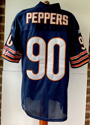 Camiseta deportiva cosida Reebok On Field azul marino de los Chicago Bears Julius Peppers talla 48 Foto 1 de 4