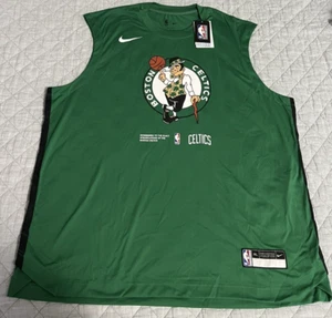 Nike Boston Celtics Team Issue Sz 2XL SLEEVELESS Shooting Shirt Green Lucky RARE - Picture 1 of 8