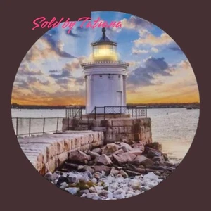 Lighted Canvas Wall Art  Sea Lighthouse,  Nautical, Ocean Christmas, LED Prin - Picture 1 of 4