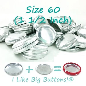50 Cover Buttons - Choose FLAT or WIRE - Size 60 (1 1/2"/38mm) Fabric SELF COVER - Picture 1 of 10