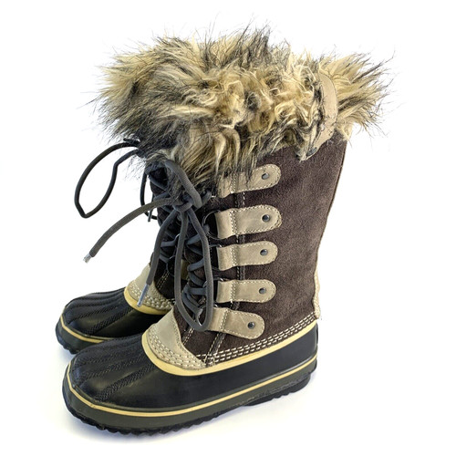 LI NING Stivali alti Sorel Joan of Arctic marrone falco scamosciato stringati pelliccia sintetica NL1540 donna 5