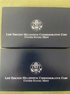 2000 Leif Ericson Millennium commemorative Unc Dollar & Proof Dollar - Picture 1 of 2