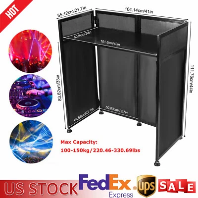 Cabina con marco de metal para fachada de evento DJ + Estuche para bolsa de viaje + Mesa plana de 20" x 40" Foto 1 de 4