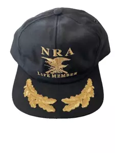 NEW NRA Snapback Hat Men One Size Black Gold Life Member VTG USA NATIONAL RIFLE - Picture 1 of 1