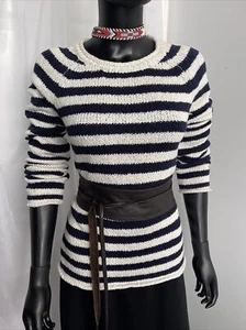 🐟DAKINI⚓️Navy Solid Pure Cotton Knitted Sweater SizeM - Picture 1 of 8