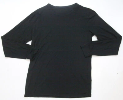 Camiseta Top Pequeña Impermeable Negra Cuello Redondo Manga Larga Mezcla Acrílico 1-737 Foto 1 de 4