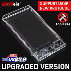 Transparent 2.5 inch USB 3.0 External Hard Drive HDD Enclosure Case SATA - Picture 1 of 8