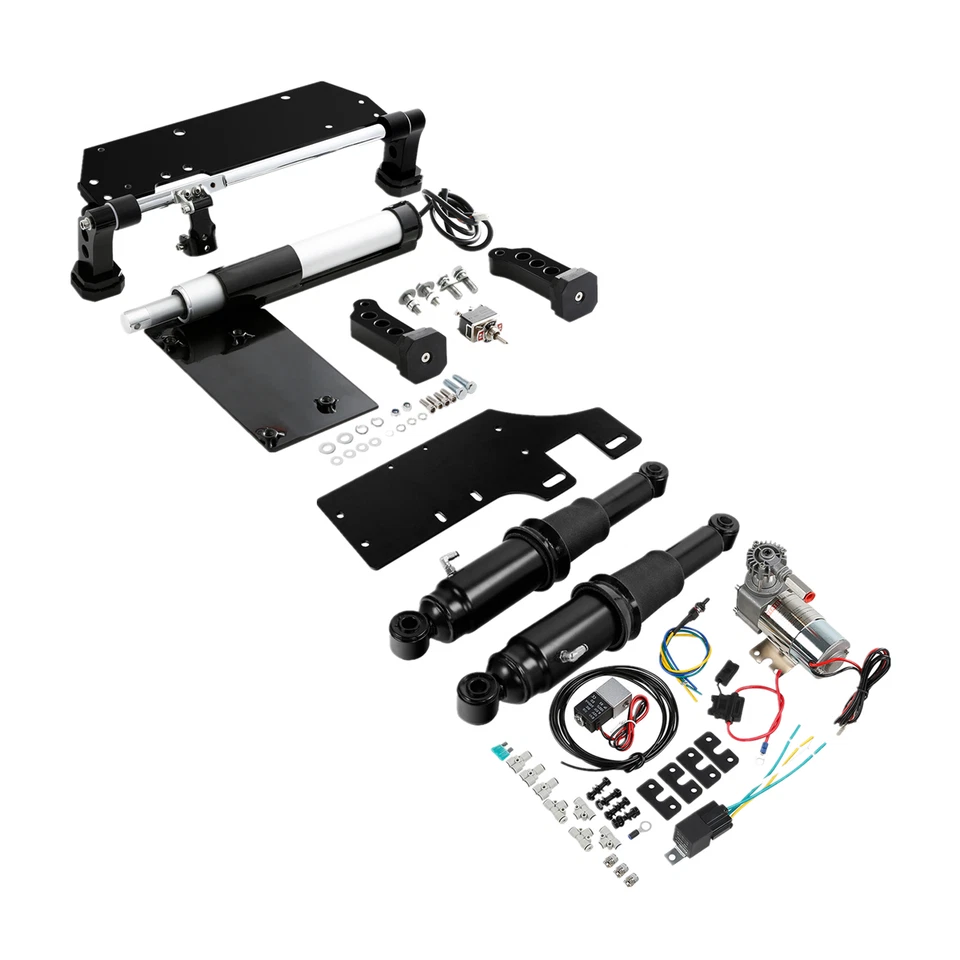 Kit de suspensión neumática trasera y soporte central eléctrico para Harley Touring 2017-up Foto 1 de 4