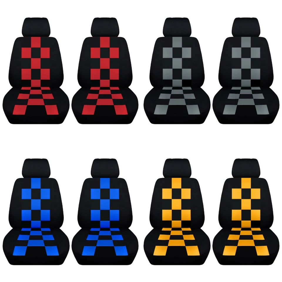 Fundas de asiento de coche para Mini Cooper 2011-2016 diseño a cuadros ajuste semi personalizado Foto 1 de 1