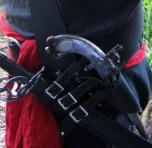 Musketeer Pirate Flintlock Sword Baldric Leather Holster Belt Larp COS Christmas - Picture 1 of 8