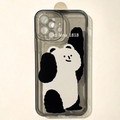 Cute Panda Case For iPhone 14 13 12 11 Pro Max Plus Mini XR XS X SE 8 7 6 Cover - Image 1 of 4
