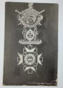 Postcard Knights Templar 1910 Chicago Medal Max Rigot Photo Posted H122 - Picture 1 of 2