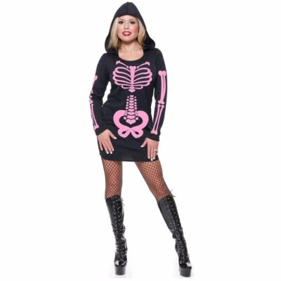 Disfraz Esqueleto Adulto Sudadera con Capucha Halloween Vestido Elegante XS Foto 1 de 2