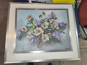 Vintage J.E. Judge Floral Still Life Oil Painting - Picture 1 of 4